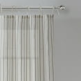thumbnail image 3 of My Texas House Emerson Linen Stripe Light Filtering Tie Top Curtain Panel Pair, 76"x84", Grey, 3 of 5