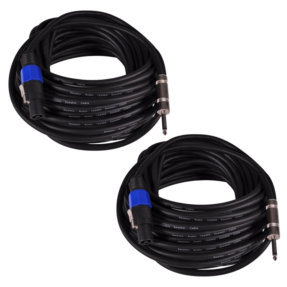 Seismic Audio Q12TW25 25-Feet 1/4 to 1/4-Inches 12-Gauge 2 Conductor Speaker Cable 