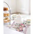 thumbnail image 4 of Easter Bunny Roses Kitchen Dish Towels for Drying Dishes Set of 3, Pink Floral Spring Botanical Waffle Weave Microfiber Hand Tea Bathroom Towels Quick Dry & Absorbent Towel 12x12, 4 of 7