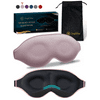 ComfiTime 3D Sleep Mask - 100% Blackout Eye Mask for Sleeping, Eye Covers for Men and Women, Contour Blindfold with Nose Baffle, Soft & Lightweight, Latex-Free, Blush Pink
