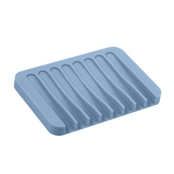Shoreew Self Draining Soap Dish Silicone Soap Tray Waterfall Drainer Soap Holder for Bathroom Shower Bath Tub Kitchen Sink