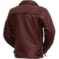 thumbnail image 2 of First Mfg Co - Night Rider - Men's Motorcycle Biker Riding Oxblood Leather Jacket - Medium - Action Back Armor Pockets Gussets Grommets Vented, 2 of 3