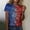 Multicolor, variant on Cavosen 4th of July Tops for Women Petite Red White and Blue Short Sleeve Round Neck T Shirts USA Star Striped Graphic Shirts Lady XL Patriotic Casual Shirts Independence Day Tunic Tees
