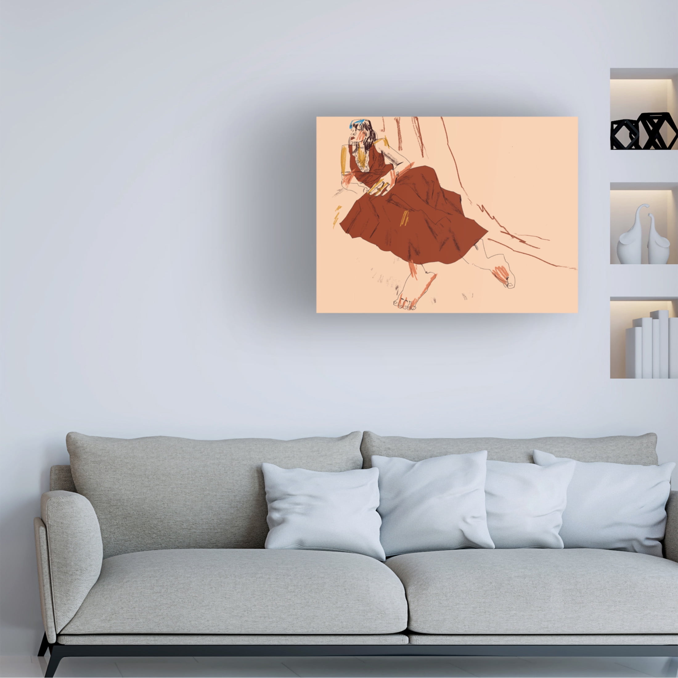 Trademark Fine Art Francesco Gulina  Girl Lying On A Sofa Canvas Wall Art