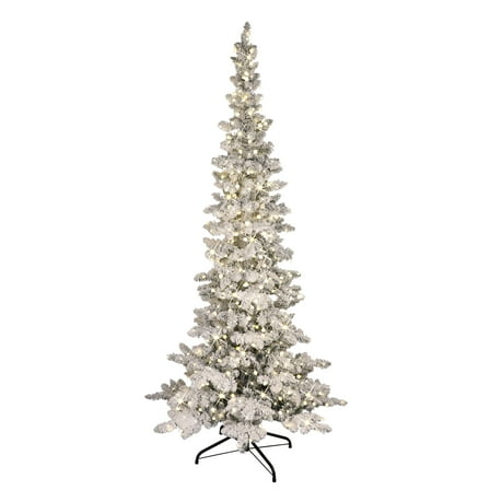 6.5 ft Pre-Lit Flocked Whistler Artificial Pine Tree
