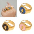 thumbnail image 2 of YIEMEEN Artistic Enamel Ring Stainless Steel 3D Golden Portrait Religious Ring Accessory, 2 of 12