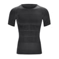thumbnail image 4 of Men's Tummy Control Shirt â Compression Top in S-3XL, Short Sleeve Belly Shapewear Undershirt, Invisible Body Shaper for Men, 4 of 8