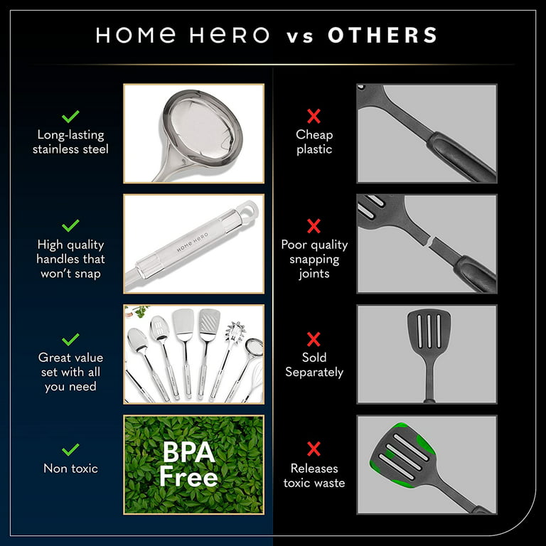  Home Hero 44 Pcs Kitchen Utensils Set - Stainless