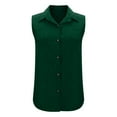thumbnail image 6 of Green Tshirts for Womens Sleeveless Tops Casual Down Collared Shirt Linen Tank Tops Loose Fit Blouse Work Outfits Womens Shirts, 6 of 6