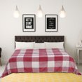 thumbnail image 2 of Unique Bargains Plush Buffalo Reversible Plaid Flannel Fleece Blanket, King, Pink White, 2 of 8