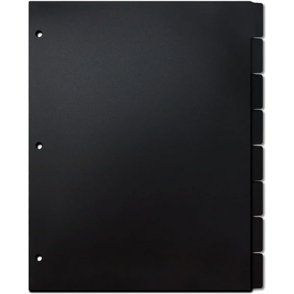 Multibey 8-Tab PP Dividers for 3-Ring Binders, Black Index Sheets for Notebooks (1 Set)