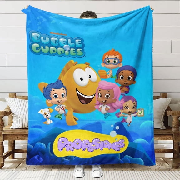Bubble Guppies Anti Pilling Flannel Blanket Gifts for Fans Lover Girls Boys Women Present Hoodie Him Bed 50"x60"