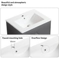 thumbnail image 4 of Bathroom Vanity with Top and Sink, Modern Single Vanity with 2 Soft-Close Doors and Open Shelf, Solid Wood Bathroom Cabinet White Ceramic Basin, 4 of 8