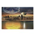 thumbnail image 1 of Fantasy Cutting Board, Alien Planet Earth Moon and Mountain Surreal Sci Fi Galactic Future Cosmos Art, Decorative Tempered Glass Cutting and Serving Board, Large Size, Multicolor, by Ambesonne, 1 of 1