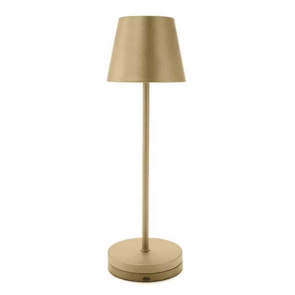 Better Homes & Gardens 14" Gold Rechargeable Color-Changing Table Lamp for Indoor/Outdoor Use, Indoor Only Charging Base