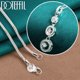thumbnail image 1 of Aoxiang-collar con colgantes de circonita AAA para mujer, de Plata de Ley 925, cadena de 16-30 pulgadas, joyería de compromiso de boda, 1 of 2