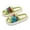 Green, variant on Gyujnb Kids Open Toe Slide Slippers Cartoon Dinosaur Towel Embroidery Woven Fabric Wave Thick Non Sole Comfort Indoor Unisex Home Footwear,10-10.5 Years