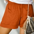 thumbnail image 4 of FAVIPT Women's Pocket Drawstring Athletic Shorts Quick Dry Running Gym Shorts Plain Plus Size Loose Fit Shorts Casual Summer 2025 Shorts with Pockets Orange,M, 4 of 7