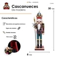 thumbnail image 2 of Cascanueces De Madera 30cm Decoración Navideña, 2 of 3
