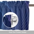 thumbnail image 6 of Abstract Valance Curtain for Windows Blue Stripe Geometric Swirling Shape Modern Art Rod Pocket Curtain Valances Short Window Treatments Panels for Kitchen Bathroom Laundry Room Basement 42 x 12 Inch, 6 of 9