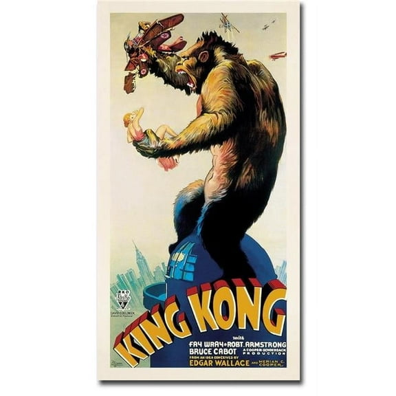 Artistic Home Gallery  King Kong - 1933 by Anonymous Premium Gallery-Wrapped Canvas Giclee Art - Ready to Hang - 24 x 12 in.