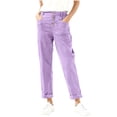 thumbnail image 2 of Dxzfnsa Womens Summer Pants Women's Loose Casual Solid Color Pants Summer Straight Leg Pants Cotton Linen Button Waist Trousers with Pockets, 2 of 8