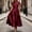 Wine, variant on Women's V Neck Short Sleeve Midi Dress, Fit and Flare A Line Swing Dress Elegant Satin formal Dress for Wedding Guest, Cocktail Party & Evening Events Wine