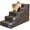 brown, variant on Dog Stairs for Small Dog and Cats,23”H Non-Slip Bottom Pet Steps for High Beds and Couch,Extra Wide High-Density Foam Pet Stairs Grey,5 Steps
