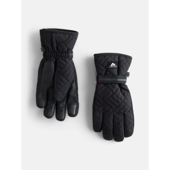Ozark Trail Women's Hybrid Ski Gloves, Black Soot, S/M