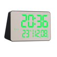 thumbnail image 4 of Reloj despertador digital de 12/24 h Pantalla de tiempo de Pantalla LED Dormitorio espejado negro y verde Zulema Despertador digital, 4 of 8