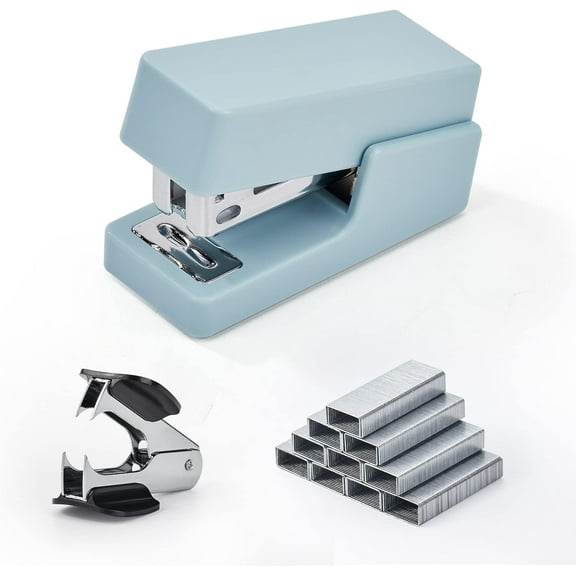 Mini Stapler, 20 Sheet Office Desktop Stapler with 640 Standard Staples and A Staple Remover, Pink…