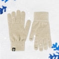 thumbnail image 2 of Couples Winter Gloves Warm Wool Knitted Outdoor Cold Weather Touchscreen Compatible Solid Color Adult Handwear, 2 of 9