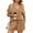 Khaki, variant on UVN Women 2 Piece Outfits Set Summer Short Set Ladies Short Top Pants Casual Loose Tracksuit