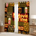 thumbnail image 2 of jejeloiu Movie Time Curtains Pack of 2 (42x84 Each),Vintage Cinema Ticket Curtains Blackout,Yellow Popcorn Bedroom Curtains For Girls Boys,Luxury Bedroom Decor, 2 of 6