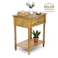 thumbnail image 3 of Decor Therapy Preston Traditional Single Drawer Side Table, Classic Bedside End Table with Lower Shelf, Seadrift, 3 of 11