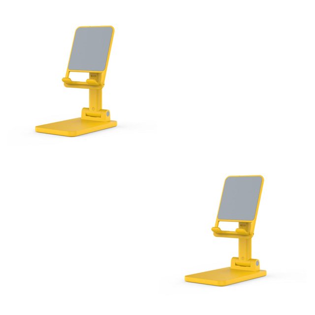Sidaley Soporte para teléfono Cuna de viaje ajustable Dormitorio Soporte para tableta de oficina Soporte para teléfono inteligente con manos Amarillo 2piezas