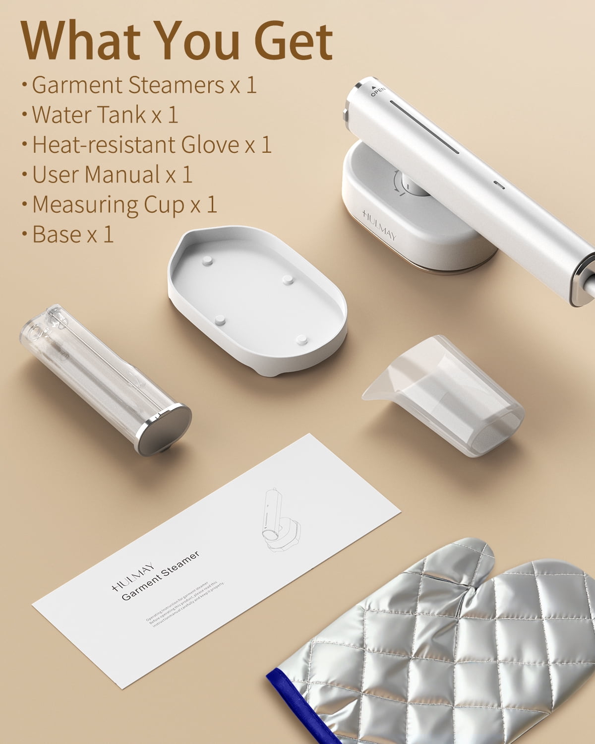 Hulmay Travel Steamer for Clothes, 1200W Portable Steam & Iron 2 in 1, 15s Heat-up, Handheld Garment Steamers for Travel Home Office (110-120V)