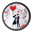 4 Pieces Kitchen Knobs, Happy Valentine's Day Love Heart Drawer