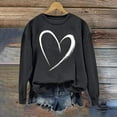 thumbnail image 2 of Jinhomg Womens Heart Print Sweatshirts Fall Lightweight Cozy Long Sleeve Crewneck Sweatshirt Valentines Day Casual Pullover Tops Dark Gray XXL, 2 of 7