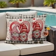 thumbnail image 4 of Valentine's Day Outdoor Waterproof Pillow Covers, Retro Gnomes Love Heart White Black Plaid Decorative Square Throw Pillowcase Sofa Cushion Sham for Patio/Couch/Chair, 16"x16" 2 Pack, 4 of 8