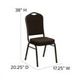 thumbnail image 6 of Flash Furniture HERCULES Series Crown Back Stacking Banquet Chair in Brown Patterned Fabric - Gold Vein Frame, 6 of 14