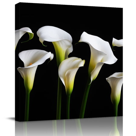 Wall Art Prints White Floral Framed Canvas Prints for Bedroom Living Room Bathroom Office Modern Art Summer Botanical Watercolor Gallery Wrap Wall Art Poster for Gifts Home Decor 16 x16