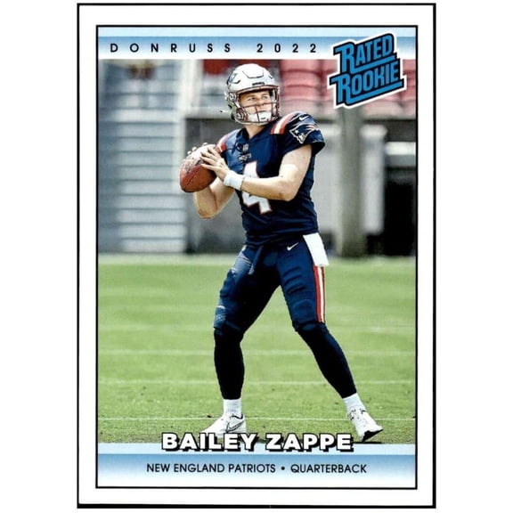 NFL 2022 Instant Donruss Rated Rookies Retro Football Bailey Zappe 1 of 4094 Trading Card #39 (Panini)