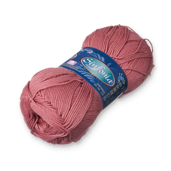 SINFONIA [100grs] by Omega - Elegant Fine 100% Mercerized Cotton Yarn for Knitting and Crafts - Color: 29 - Old Rose 811