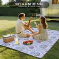 thumbnail image 4 of Spring Floral Outdoor Rug for Patio/Deck/Porch, Non-Slip Large Area Rug 5 x 7 Ft, Retro Flowers Leaves Botanical Light Blue Indoor Outdoor Rugs Washable Area Rugs, Camping Rug Carpet Runner, 4 of 8