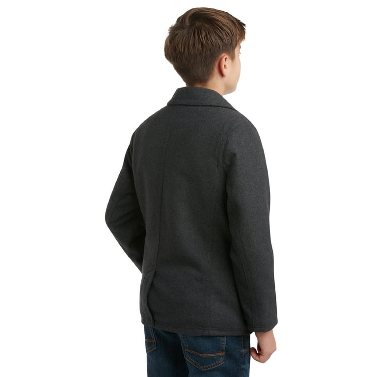 Urban Republic Boys' Wool Blend Peacoat with Faux-Fur Lining Urban Republic Boys' Wool Blend Peacoat with Faux-Fur Lining