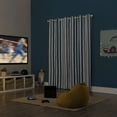 thumbnail image 2 of Sun Zero Pippa Stripes 100% Blackout Grommet Single Curtain Panel in Blue, 2 of 7