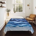 thumbnail image 4 of Navy Blue Ombre Tapestry for Bedroom Wall Hanging Tapestry, Modern Moire Abstract Art Luxury Ceiling Backdrop Tapestries Poster Blanket Wall Decor for Teens Room Living Room Dorm 39" x 59", 4 of 8