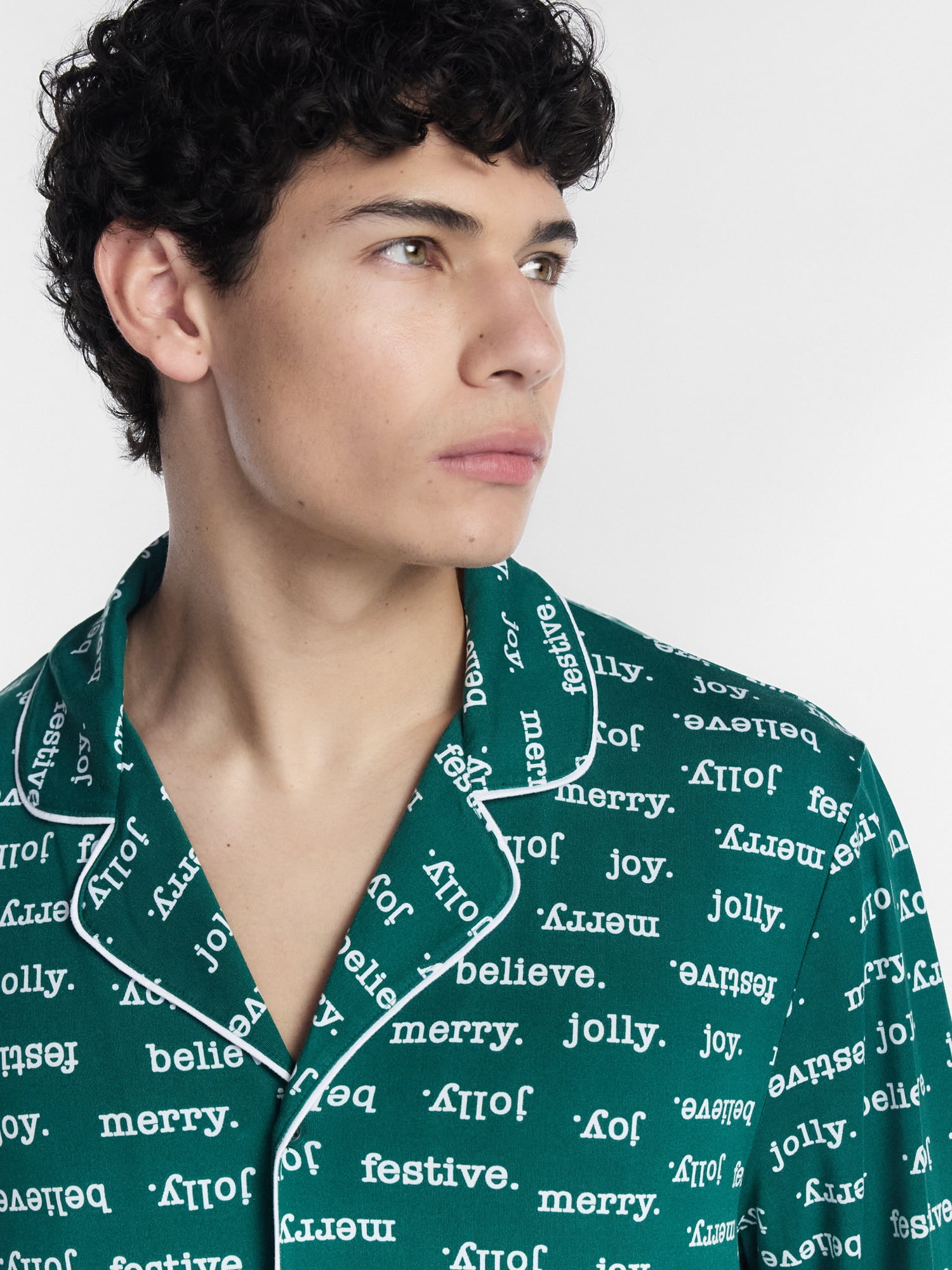 Holiday Time Matching Family Sleepwear Men's Top and Pants Set, 2-Piece, Sizes S-3XL