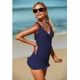 thumbnail image 5 of Jusfitsu V Neck Tankini Bathing Suits for Women Tummy Control Swimdress Womens Two Piece Swimsuits Push Up Swimwear, 5 of 6